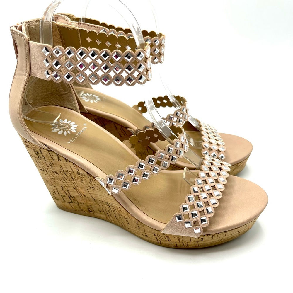 Yellow Box Blush Wedge Sandals